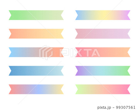 パステル調のカラフルなリボンのベクター素材 パステル調のカラフルなリボンのベクター素材 99307561