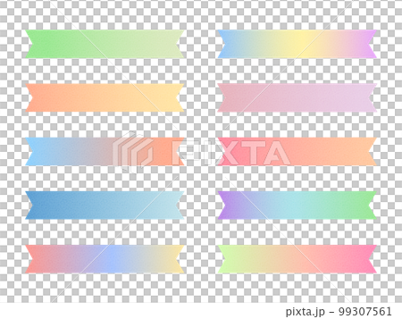 パステル調のカラフルなリボンのベクター素材 パステル調のカラフルなリボンのベクター素材 99307561