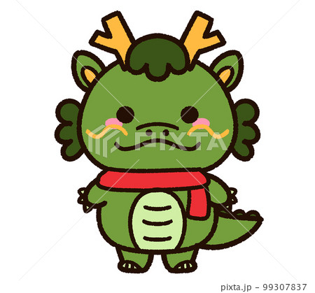 マフラーをした辰のキャラクター 99307837