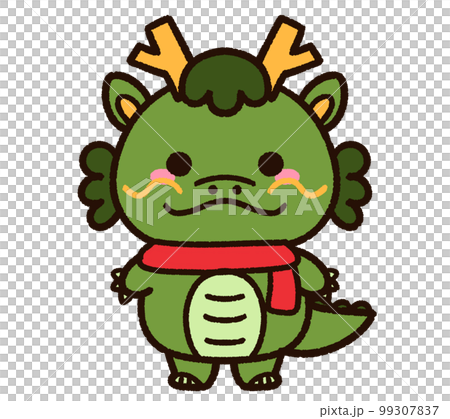 マフラーをした辰のキャラクター 99307837