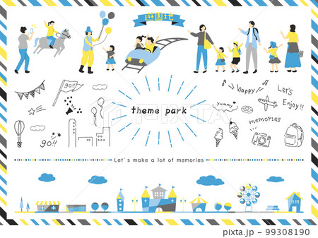 遊園地を楽しむ人達 99308190