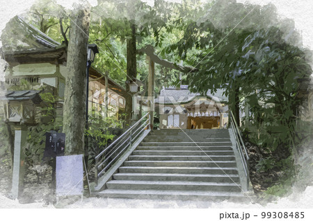 水彩画風 大神神社 狭井神社 奈良県桜井市 水彩画風 大神神社 狭井神社 奈良県桜井市 99308485