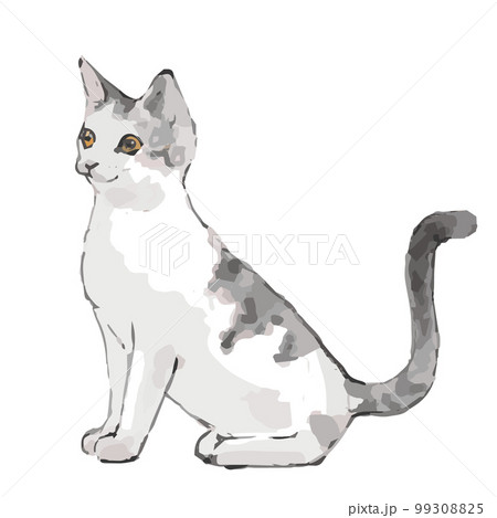 猫の手描き風イラストのイラスト素材 [99308825] - PIXTA