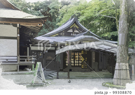 水彩画風 大神神社 清明殿 奈良県桜井市 水彩画風 大神神社 清明殿 奈良県桜井市 99308870