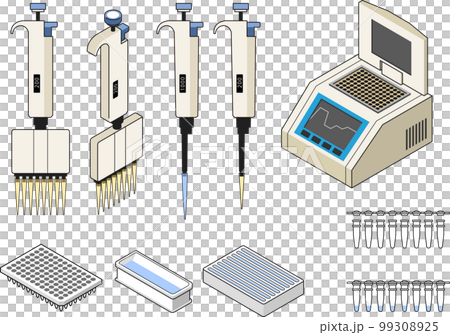pcr 實驗室設備圖標顏色集 99308925