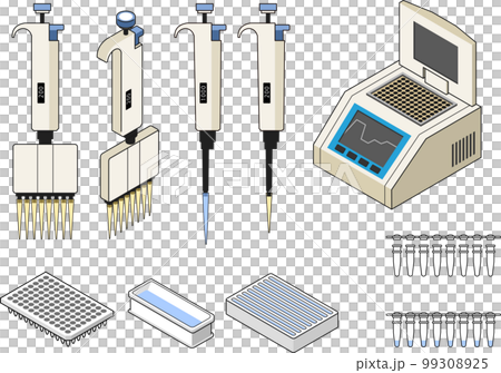 pcr実験器具アイコンカラーセット 99308925