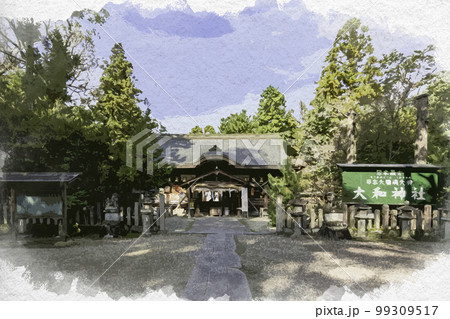 水彩画風 大和神社 拝殿 奈良県天理市 水彩画風 大和神社 拝殿 奈良県天理市 99309517