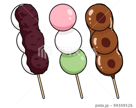 3種の団子のイラストセット 99309526