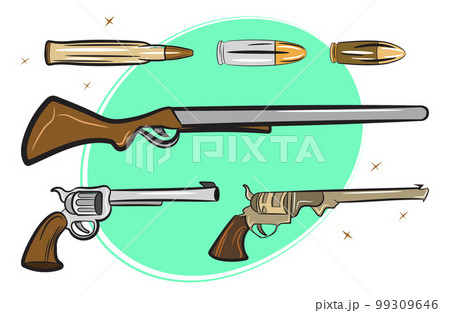 Pack of Guns Pistols and Bullets 99309646