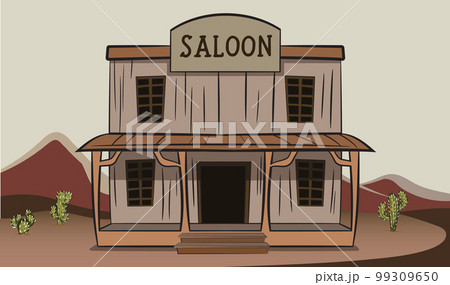 Old Vintage Style Saloon in the middle of wild western desert of texas Old Vintage Style Saloon in the middle of wild western desert of texas 99309650