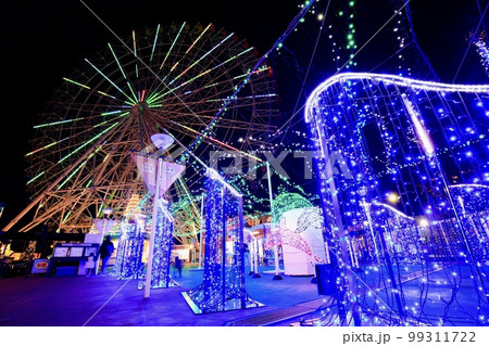 名古屋市 名古屋港シートレインランドの夜景 名古屋市 名古屋港シートレインランドの夜景 99311722