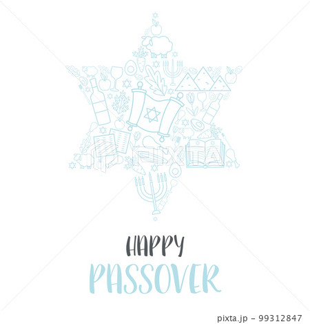 Happy Passover Pesach day greeting card 99312847