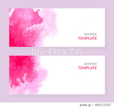 Set of two watercolor horizontal banners. 99313307