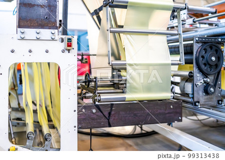 production of plastic bags in the factory production of plastic bags in the factory 99313438