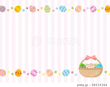 イースターエッグのフレーム背景素材ストライプピンク イースターエッグのフレーム背景素材ストライプピンク 99314164