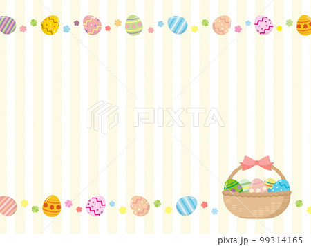 イースターエッグのフレーム背景素材ストライプ黄色 イースターエッグのフレーム背景素材ストライプ黄色 99314165