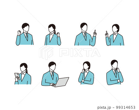 就職活動中の男女アイコンセット 99314653