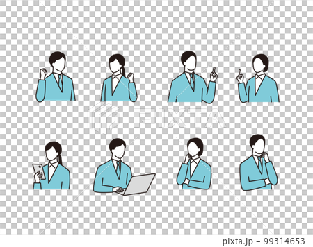就職活動中の男女アイコンセット 99314653
