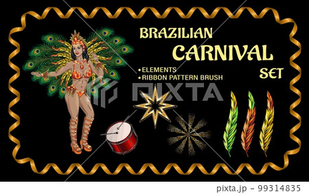 Set of design elements for carnival decoration 99314835
