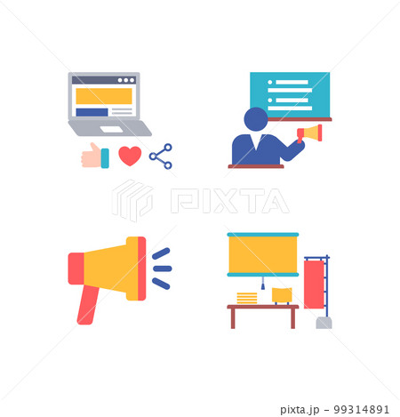 広報 広告 宣伝 アイコン セットのイラスト素材 [99314891] - PIXTA