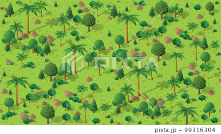 The seamless pattern is the background of the isometric forest park rural 99316304