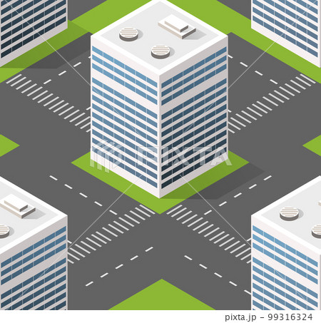 Seamless repeating pattern city isometric architecture business Seamless repeating pattern city isometric architecture business 99316324