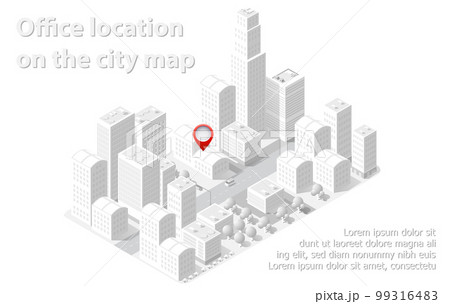 Cityscape illustration using 3D isometric view of houses, streets 99316483