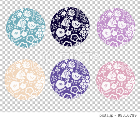 Japanese pattern flower and leaf design icon 99316789