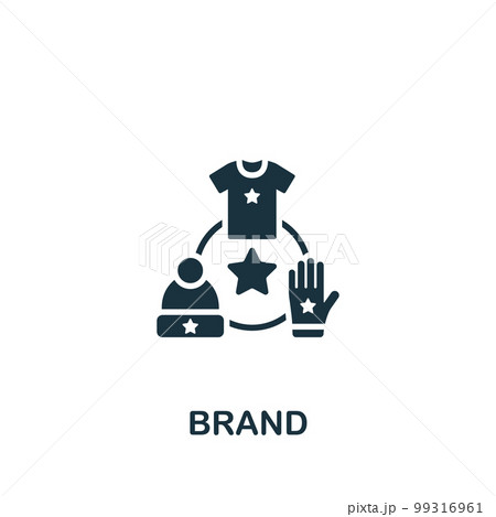 Brand icon. Monochrome simple sign from intellectual property collection. Brand icon for logo, templates, web design and infographics. 99316961