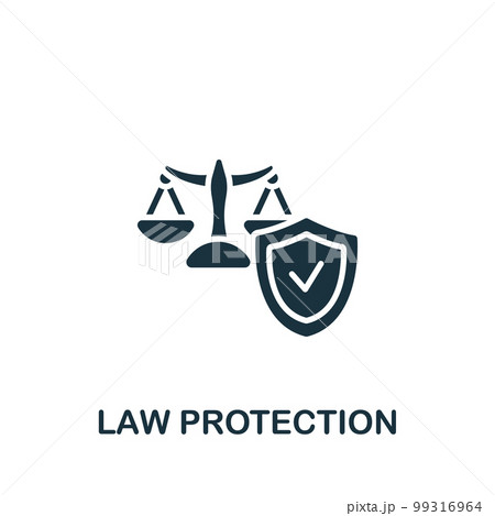 Law protection icon. Monochrome simple sign from intellectual property collection. Law protection icon for logo, templates, web design and infographics. Law protection icon. Monochrome simple sign from intellectual property collection. Law protection icon for logo, templates, web design and infographics. 99316964