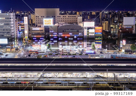 名古屋市 名古屋駅と駅西方面の夜景 名古屋市 名古屋駅と駅西方面の夜景 99317169