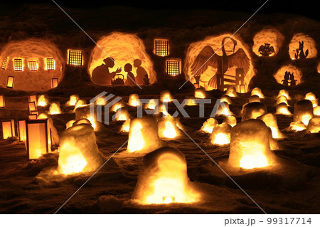 岩手県西和賀町　西和賀の雪あかり 99317714