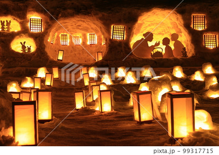 岩手県西和賀町　西和賀の雪あかり 99317715