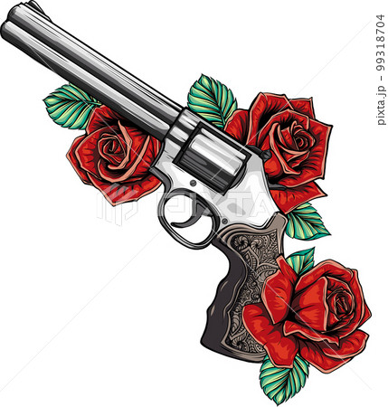 Revolver Temporary Tattoo Stickers for Women Sexy Waterproof Rose Gun  Pistol Sticker Lasting Flower Floral Art Fake Tattoo  AliExpress