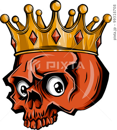vector illustration of skull with crown on white background vector illustration of skull with crown on white background 99318708