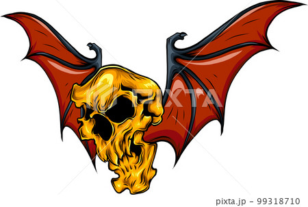 skull and bat wing vector illustration design skull and bat wing vector illustration design 99318710
