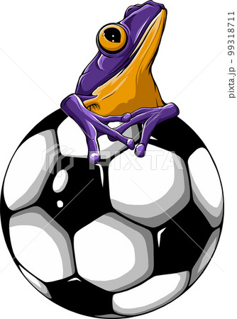 vector illustration Frog mascotte on a soccer ball vector illustration Frog mascotte on a soccer ball 99318711