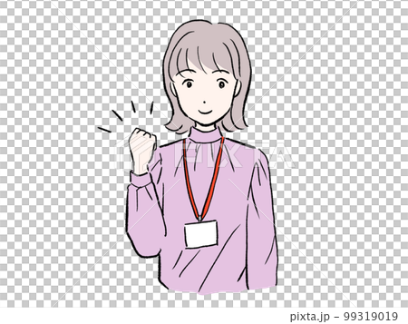 A young female office worker doing a guts pose A young female office worker doing a guts pose 99319019