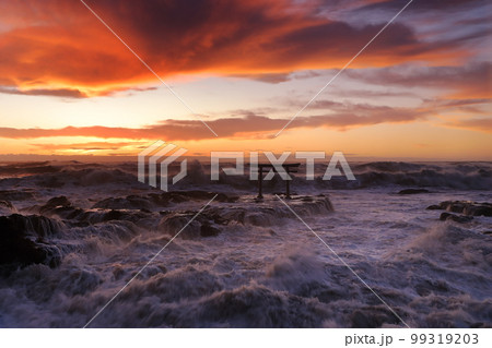 大洗磯前神社 神磯の鳥居の夜明け 大洗磯前神社 神磯の鳥居の夜明け 99319203