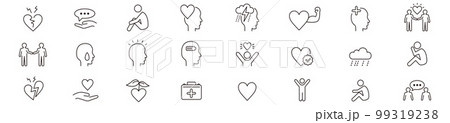 Psychology and mental line icons collection Vector 99319238