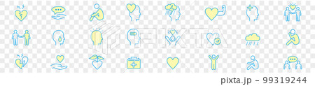 Psychology and mental line icons collection Vector 99319244