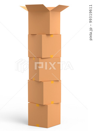 Cardboard box or carton on white background, carrying parcel and online shopping 99319611