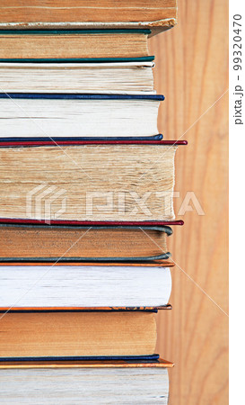 Old books on shelf. Ancient background 99320470