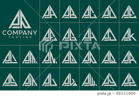 Modern triangle letter PP P logo design template 99321900