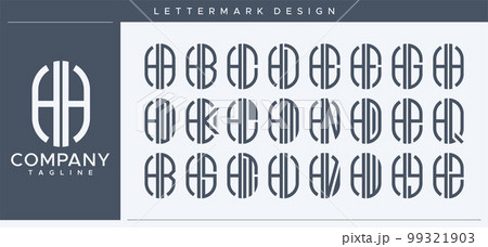 Modern line capsule HH H letter logo vector. 99321903