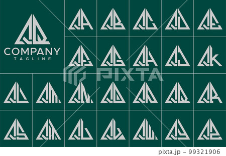 Modern triangle letter QQ Q logo design template Modern triangle letter QQ Q logo design template 99321906
