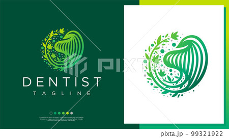 Gradient flower dental logo design template. 99321922