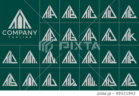 Modern triangle letter TT T logo design template 99321943