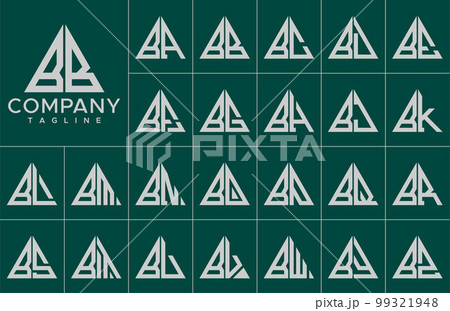 Modern triangle letter BB B logo design template Modern triangle letter BB B logo design template 99321948
