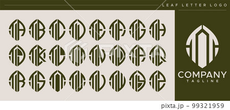Abstract leaf TT T letter logo vector set 99321959